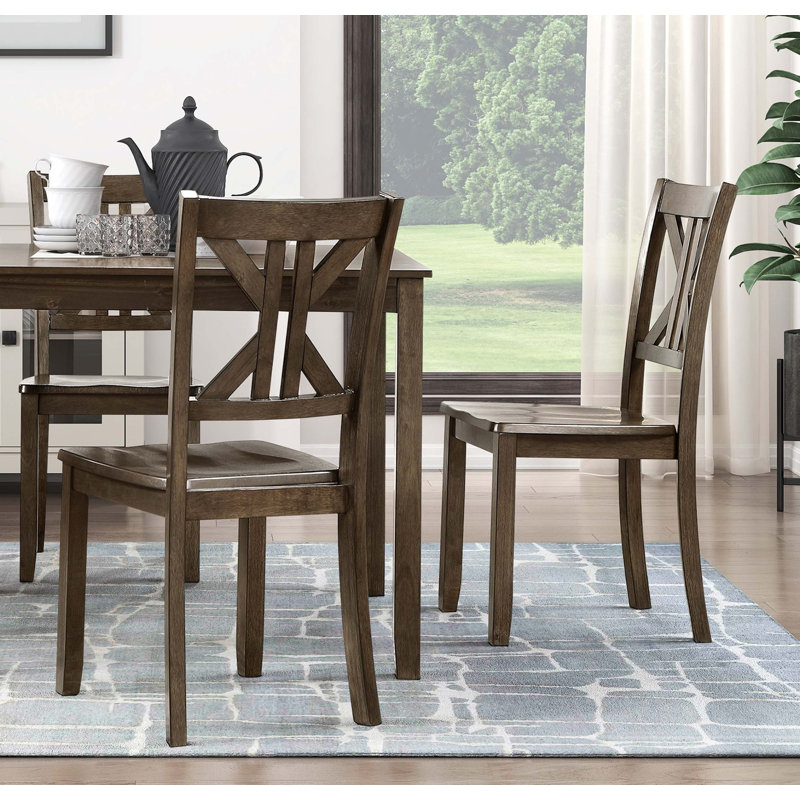 Ensemble de salle à manger 5 pièces et 4 chaises d'appoint avec dossier en X
