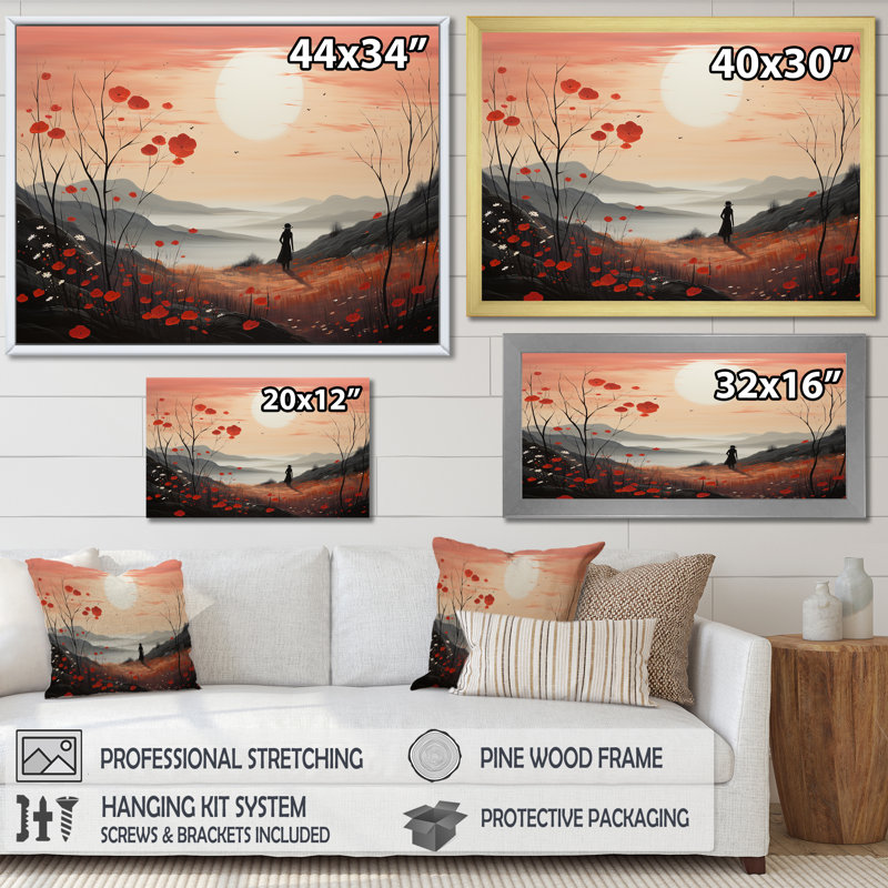 «Meadow Mystic Wilderness I» sur toile, Cadre flottant noir, H 24 po x l 32 po x P 1 po