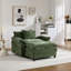 Fauteuils d'appoint modernes, fauteuil en chenille verte avec structure en bois pour la lecture à domicile