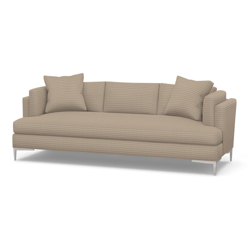 Aiden Upholstered 90.5'' Sofa, Polished Stainless, Perigold Birchbox Chai