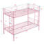 Lit superposé en métal rose sur simple