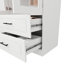 Armoire-penderie 4 portes avec tiroirs, blanc