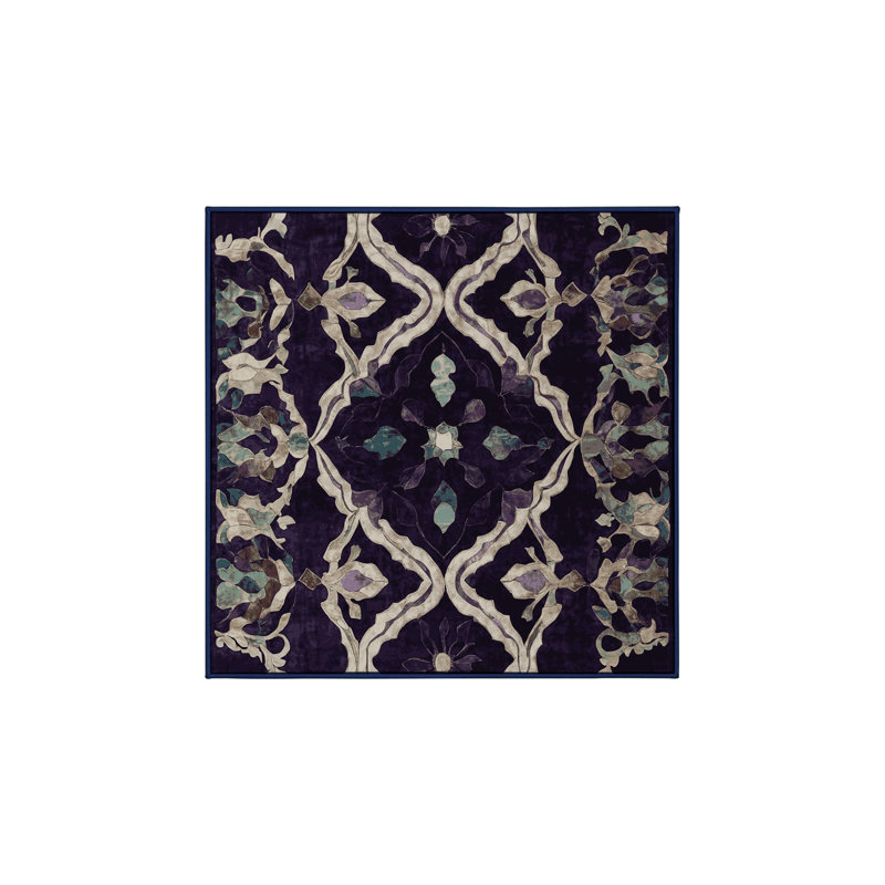 Tapis mauve lavable à la machine, Carré 7 pi