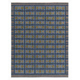 Scandinavian Hand Knotted Wool Geometric Area Rug