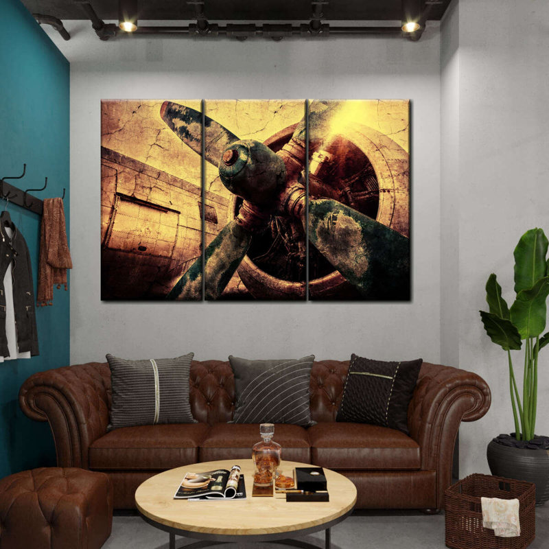 Reproduction d'art sur toile grunge, H 38 po x l 24 po