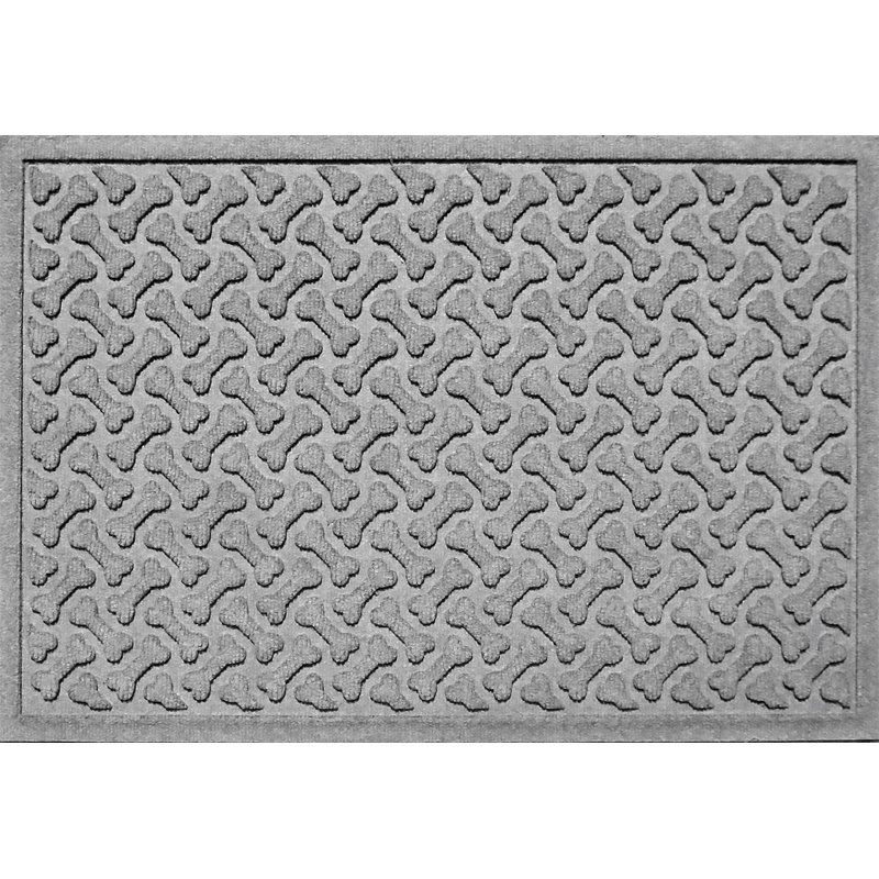 Tapis d'extérieur pour animaux WaterHog® Dogbone Répétition 18 po x 27 po, Gris moyen, H 18 po x l 27 po