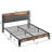Upholstered Bed Frame with Storage Headboard and Charging Station, Solid and Stable, Noise Free, No Box Spring Needed, Easy Assembly-1518619328