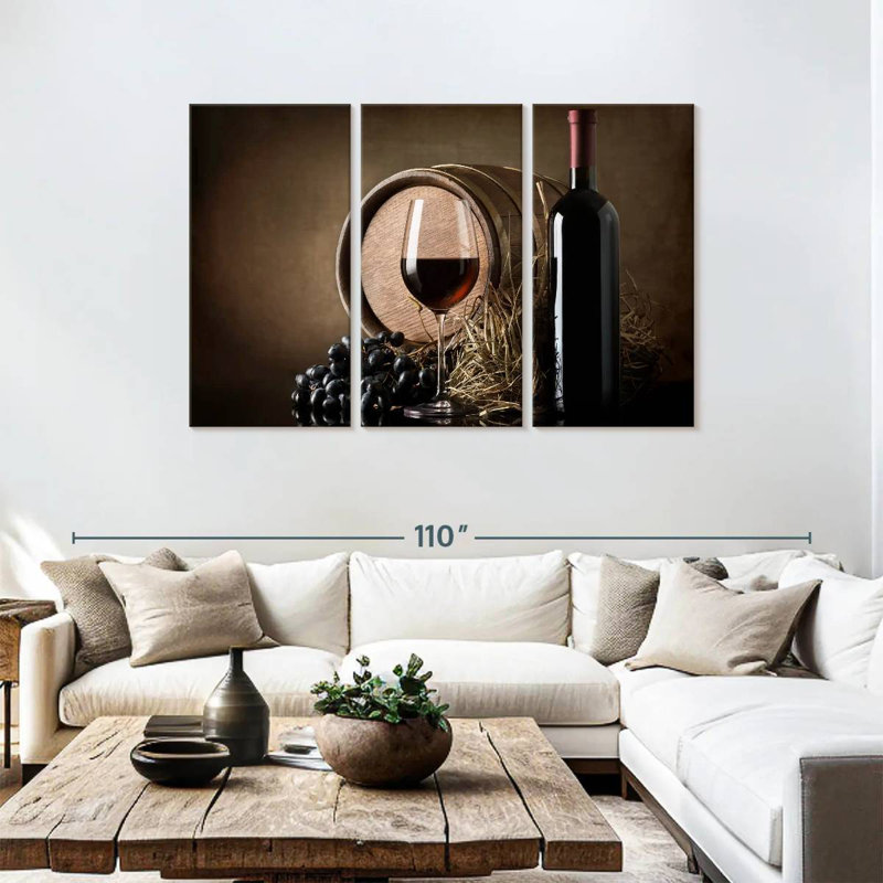 Yarlin Grapes And Wine Barrel, 48" H x 74" W