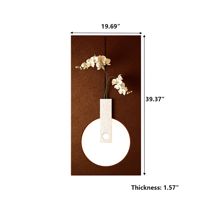 Peinture décorative rétro en grès à lumière DEL, H 39,37 po x l 19,69 po x P 1,57 po