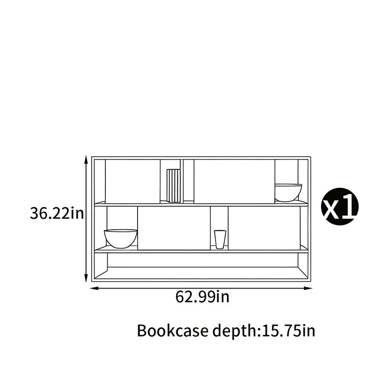 Bibliothèque simple de style moderne, Brun