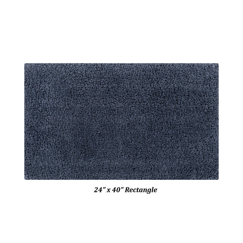 Micro 100% Polyester Solid Pattern Tufted Machine Washable Bathroom Rug, 24" x 40" Rectangle, Charcoal