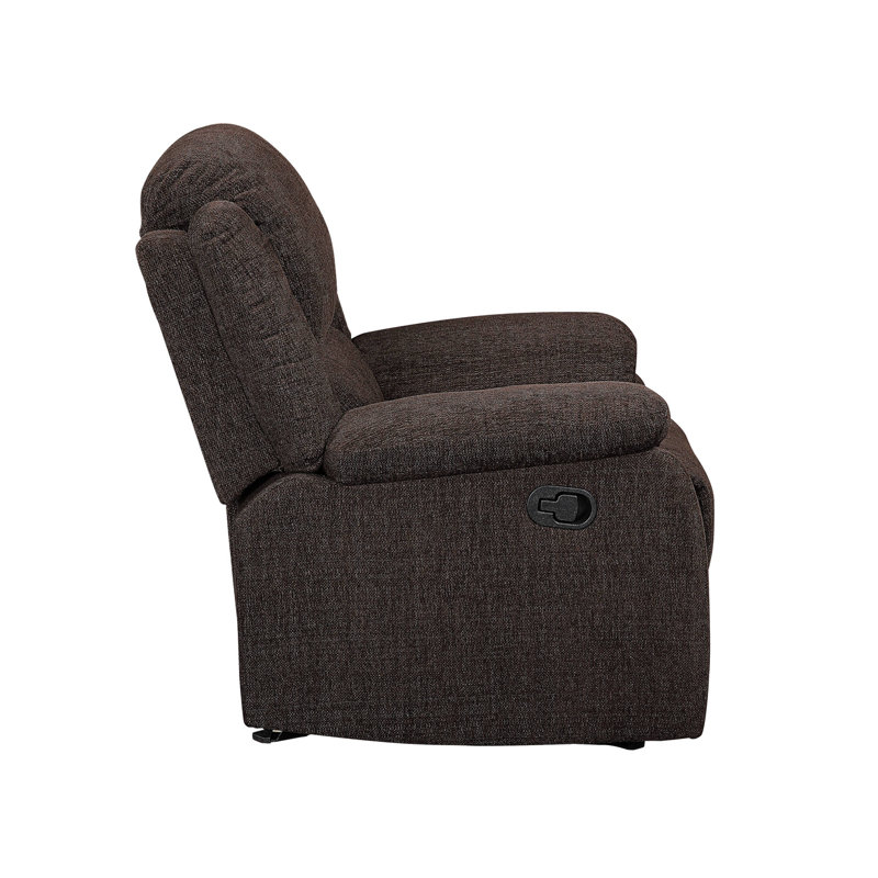 Brown Velvet Recliner with Wood Frame