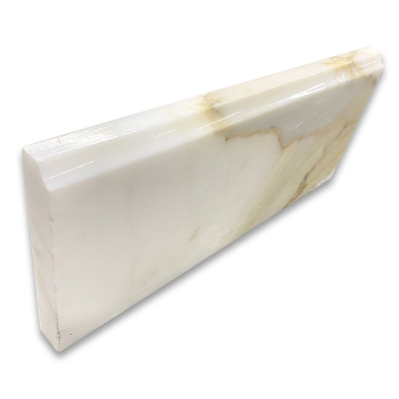 Calacatta 12" x 5" Marble Mosaic Tile, White/Gray