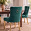 Chaise de salle à manger moderne en velours avec dossier capitonné et garniture cloutée (lot de 2)-750428911