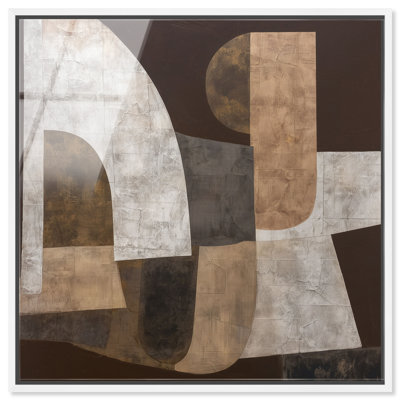 «Fossil Layers I», reproduction d'art acrylique encadrée par Art Remedy, cadre blanc, 12 x 12