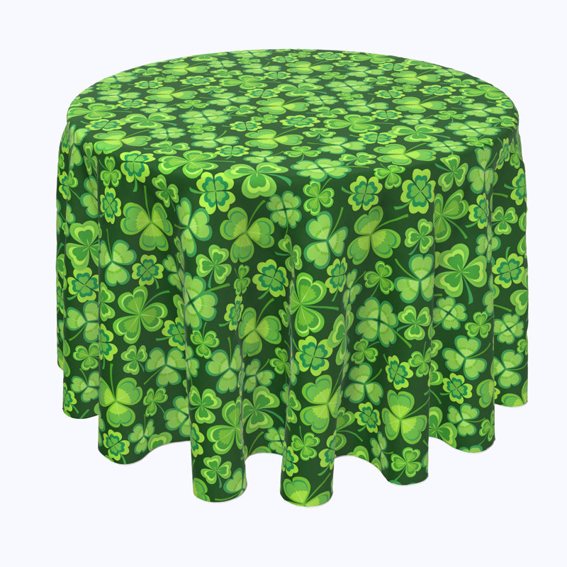 Lodgeste Spring Cartoon Clovers Tablecloth, 90" L x 90" W