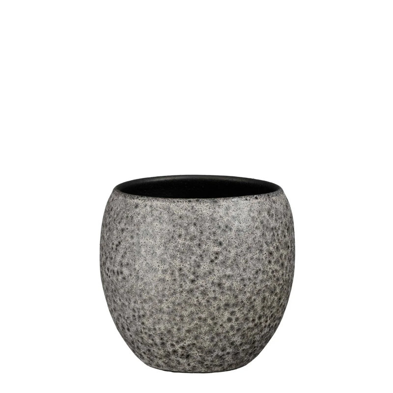 Canfall Ceramic Pot Planter, 34cm H x 34cm W x 34cm D, Black