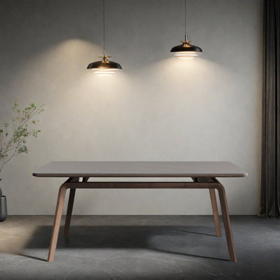 Simple light luxury rectangular rock plate dining by Brayden Studio