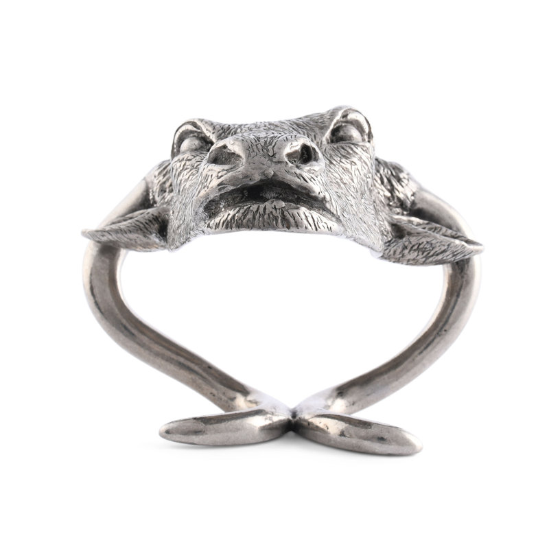 Western Frontier Pewter Steer Head Napkin Ring