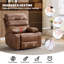 Très grand fauteuil inclinable manuel en cuir de polyuréthane avec massage et chaleur, capacité de 350 lb, 3 couleurs-1478671580
