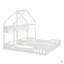 Lit plateforme en bois pour lit simple, deux lits partagés avec tablettes et garde-corps