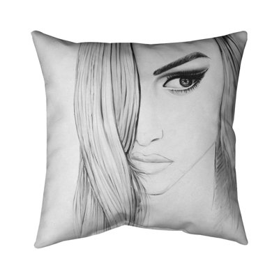 Black & White Portrait Throw Pillow | Monochrome – Poly Twill Throw Pillow with Insert, Double-Sided Print