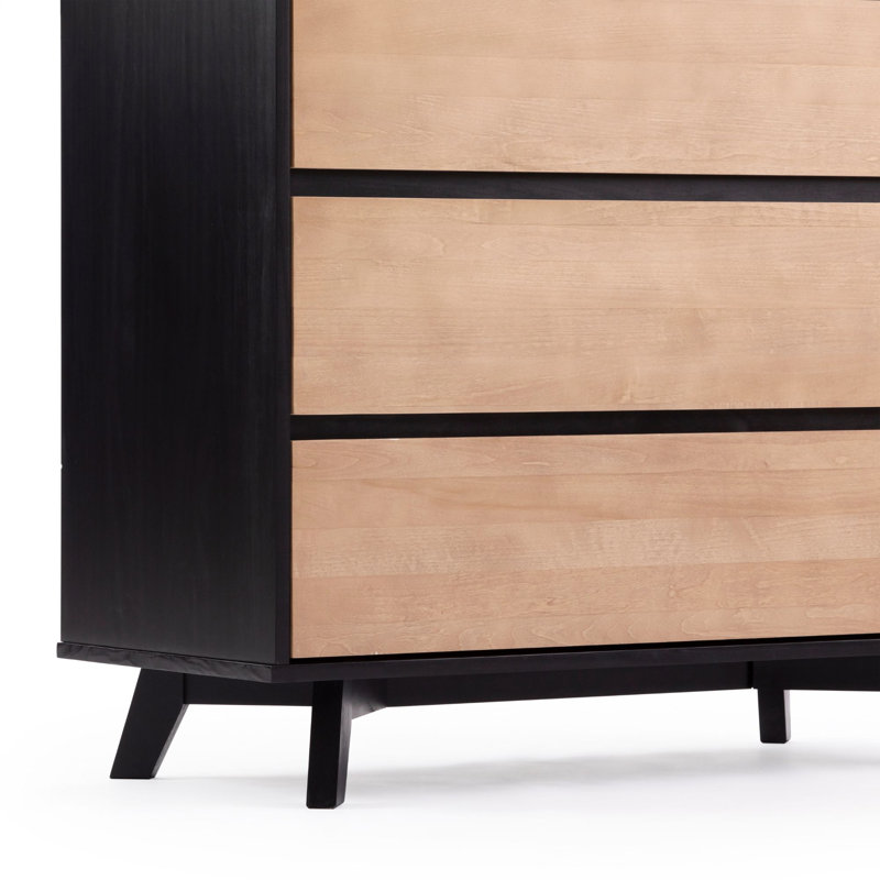 Commode scandinave à 3 tiroirs Lauritzen, Noir / blond