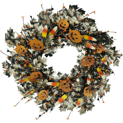 20 pouces de couronnes d'Halloween artificielles pour la porte d'entrée