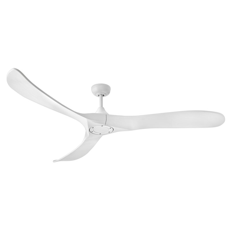 Ventilateur de plafond à DEL AllModern Reze, Blanc mat