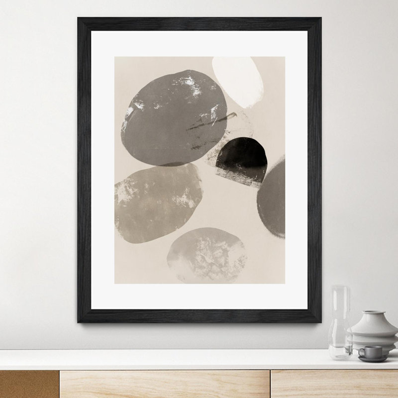 Floating Rocks Ii '' mat et encadré, Noir, L 24 po x H 32 po