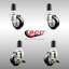 Ensemble de roulettes extensibles 3,5 pouces pivotantes 3,5 pouces 1 1/5 / 8 pouces avec 2 freins-101372233
