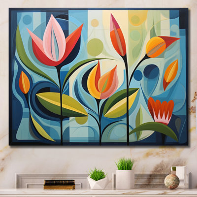 Green Mid Century Mod Nature II Framed On Canvas Print