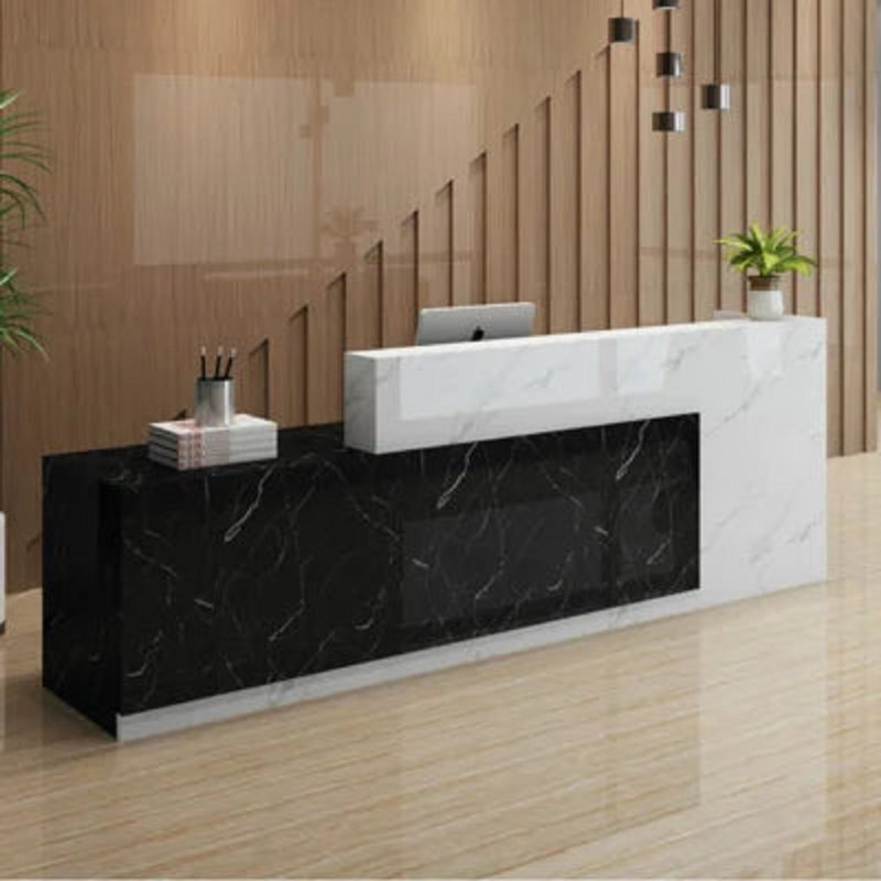 Cindra Executive Desk, Black/White