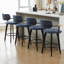 Tabouret de bar pivotant rembourré de 25,59 po avec structure en bois massif-351803751