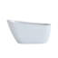Baignoire autoportante en acrylique de 55 po, blanc brillant, idéale pour la salle de bain, avec drainage encastré et double isolation autoportante offrant une expérience de trempage relaxante, bonde en acier inoxydable