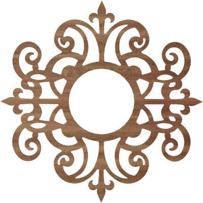 28"OD x 9 1/8"ID x 1/4"T Dijon Wood Fretwork Pierced Ceiling Medallion, Hickory