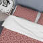 Damas rouge - ensemble de housse de couette abstrait - microfibre de polyester-883416709