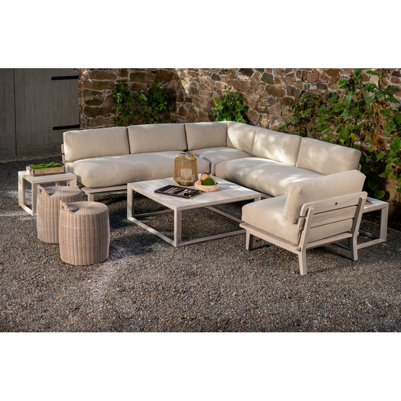 Chatham Outdoor Ottoman, Ivory