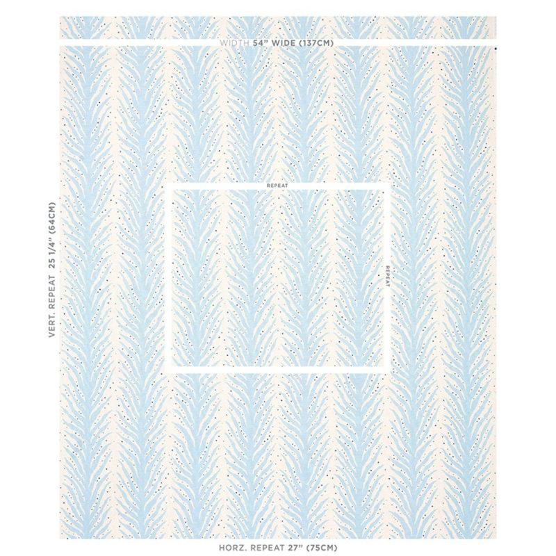 Tissu imprimé Schumacher x Celerie Kemble, Bleu sommeil