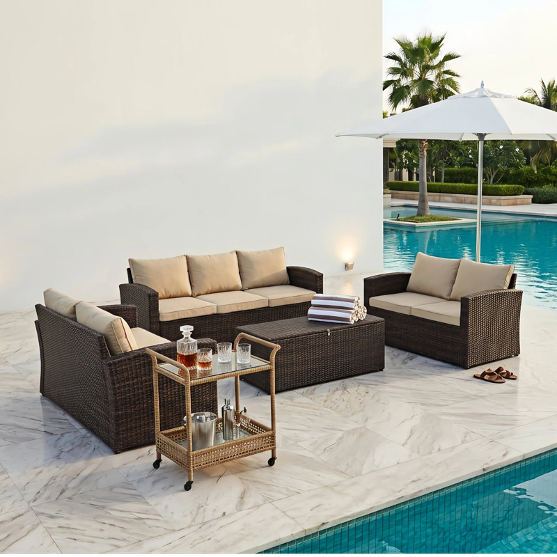 Ensemble de canapés sept places Arlington avec coussins, Beige