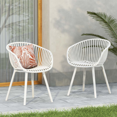 Ensemble de 2 chaises Mykonos, parfait pour les repas en plein air avec élégance, durabilité, confort et résistance aux intempéries