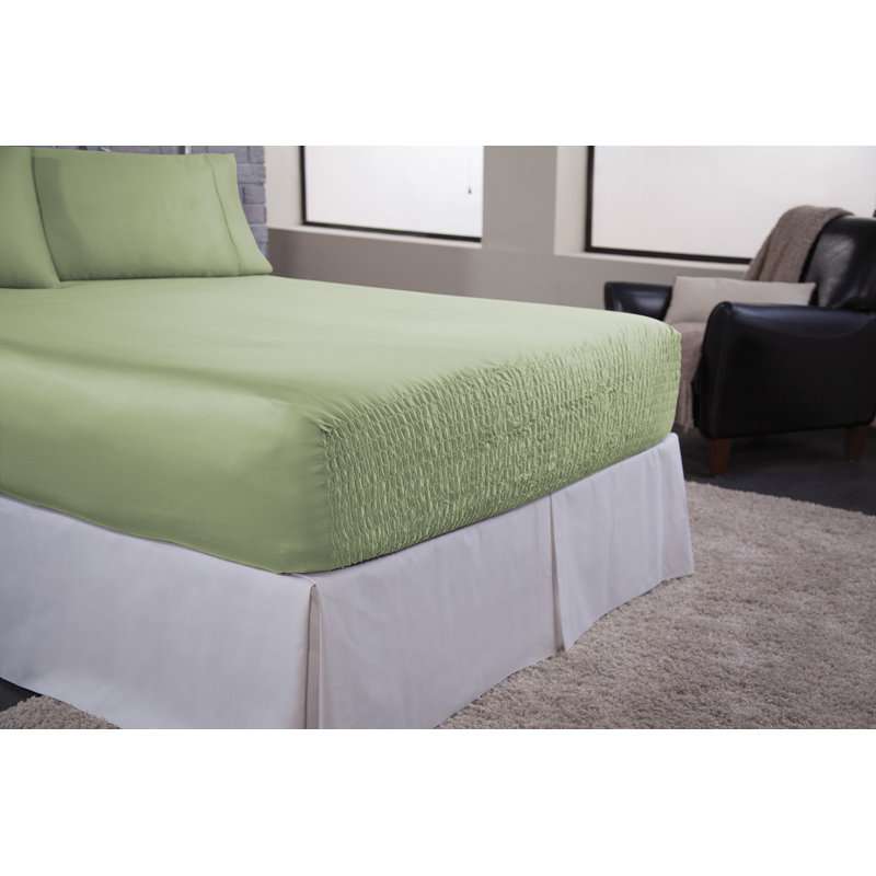 500TC Cotton Rich Blend BedTite Tight Grip Sheet Set, Double, Green