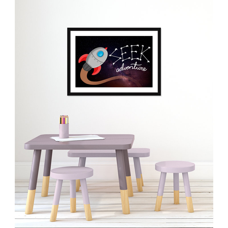 Seek Adventure 1, impression sur papier, H 24,5 po x l 34,5 po x P 0,6 po, Encadré plat noir