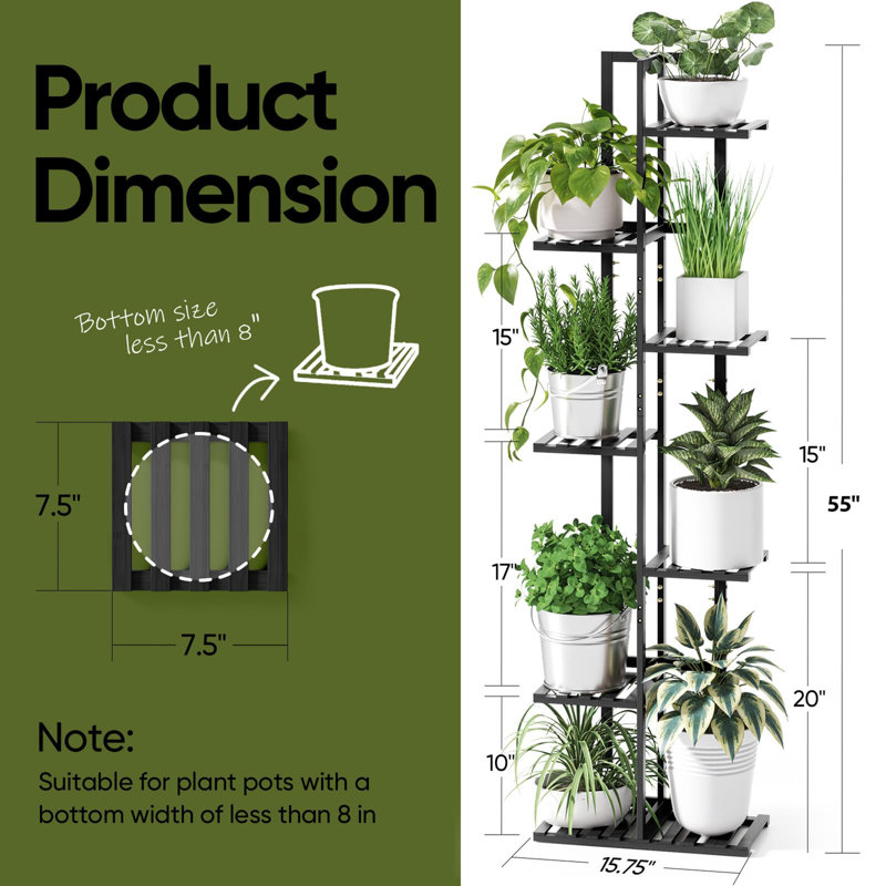 Support pour plante Sumiteru, Noir, noir, noir, noir