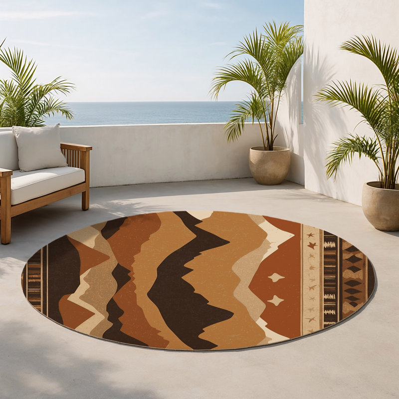 Tapis intérieur et extérieur Sundown Cascade, Rond 5 pi