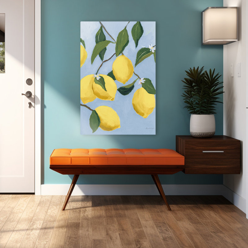 Citronnier clair - branches bleues agrumes, H 48 po x l 32 po