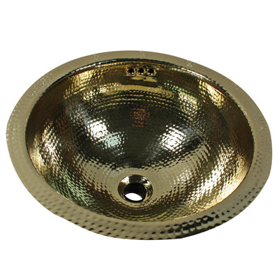 Nantucket Sinks Brightwork Home 12.75'' Brass Metal Circular Bathroom Sink with Overflow