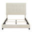Grand lit plateforme tapissier capitonné beige