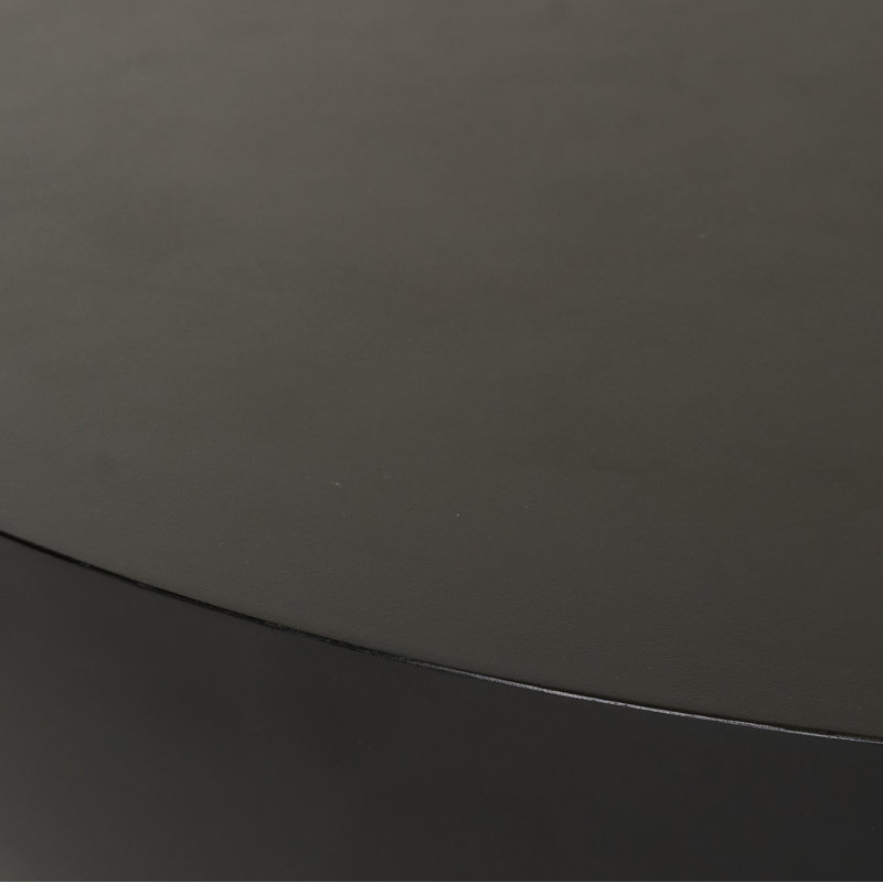Lensey Concrete Round Coffee Table, Black