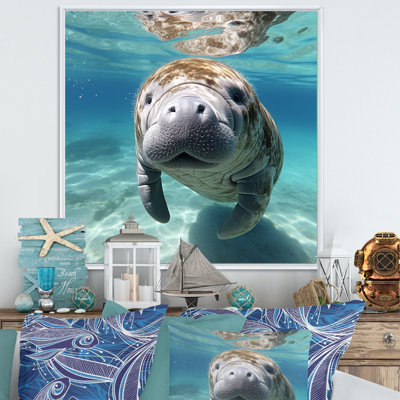 Curious Manatee Gaze I - Manatee Wall Art